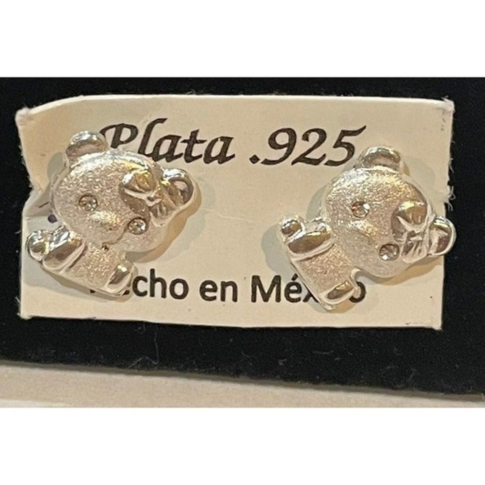 .925 silver bear earrings